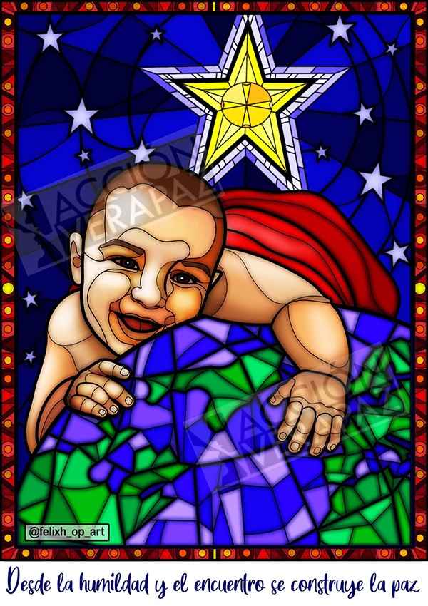 Modelo 4 de postal solidaria - de Félix Hernández OP