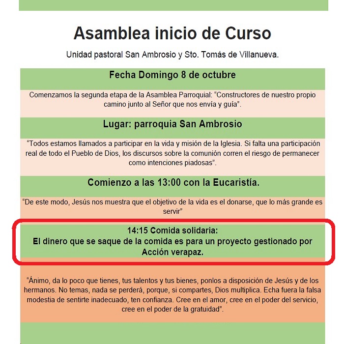 Asamblea en la Parroquia